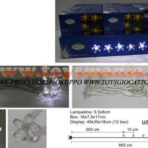 LUCI DI NATALE A LED !!!! FILO LUCI A LED 12 FIORE LED BIANCA - BIANCO USO ESTERNO