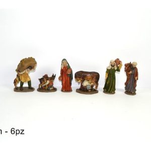 Statuine da Presepe Mestieri in poliresina da 5 -10 cm - 6 pezzi  in 1 scatola assortita - versione economia