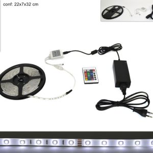 STRISCIA LED ADESIVA MT5 C/CONTR BIANCO USO INTERNO HL - 3528 54 LED WHITE