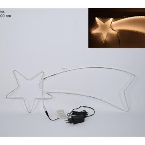STELLA COMETA NATALIZIA A LED USO INTERNO TELAIO IN METALLO CM 65X23 CIRCA CAVO ALIMENTAZIONE 200 CM CIRCA