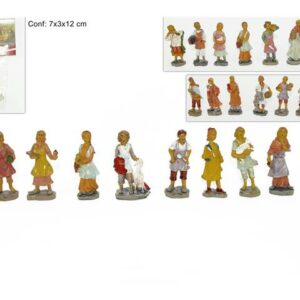 Statuine da Presepe MESTIERI STATUA PLASTICA 8CM ANTICHIZZATO  - 24 pezzi   - versione economia