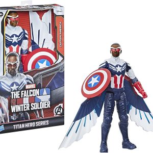 Avengers Titan Hero Capitan America, action figure The Falcon and the Winter Soldier da 30 cm, include ali, Hasbro F2075