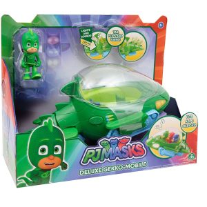 Super Pigiamini Pj Masks Veicolo Gecomobile con Luci e Suoni, Personaggio Geco Incluso di Giochi Preziosi