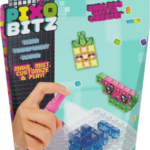 Pixobitz - Confezione di Ricarica con 156 bitz trasparenti idroadesivi, Decorazioni e accessori per creazioni in 3D, Spin Master 6066025
