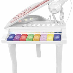 Bontempi Pianoforte a 8 Tasti con Microfono, Colore Blanc Rouge, 10 2025