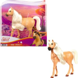 Spirit -Cavallo con Testa Mobile e Lunga Criniera, Mattel GXD97-GXD96