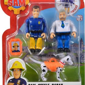 SAM IL POMPIERE Confezione doppia con animali, Action Figure Sam, Steele e Radar, Simba 109252515038