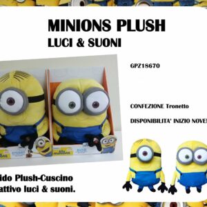 MINIONS PELUCHE CON LUCI E SUONI 2 MODELLI BOB E STUART,SPEDITO 1 SOLO