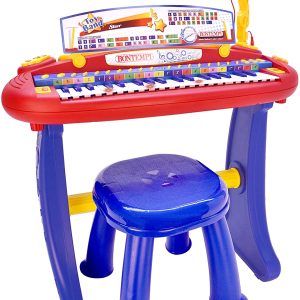 Bontempi- Tastiera con gambe a 37 tasti provvista di sgabello e microfono 13 3441