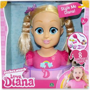 Love Diana - Styling Head, Bambola per Creare Acconciature, con Accessori per Diana e la bambina, Giochi Preziosi LVE089000
