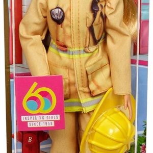 Barbie Carriere Pompiere con Elmetto 60°Anniversario, Mattel GFX23-GFX29