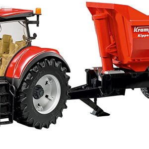 Bruder 03199 Trattore Case IH Optum 300 cvx con rimorchio Krampe scala 1/16