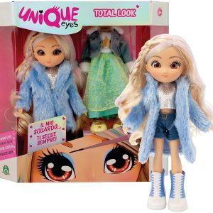 Unique Eyes -Bambola articolata alta 25cm, con occhi che seguono il tuo sguardo, Rebecca Fashion Doll con extra outfit, Giochi Preziosi MYM01000