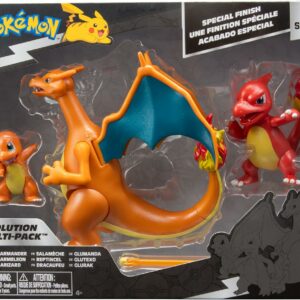 COLLEZIONE POKEMON Confezione da 3 pezzi, Charmander, Charmeleon e Charizard Battle Figures, Evolution Multipack, PK080200