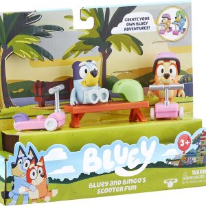 Bluey and Friends confezione 2 personaggi: Bluey e Bingo's Scooter Fun, Giochi Preziosi BLY12000