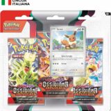 Pokémon Confezione da tre buste (Eevee)  Scarlatto e Violetto SV3 Ossidiana Infuocata, originale, edizione in italiano
