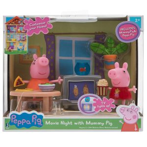 Peppa Pig con Mamma Pig in soggiorno + accessori, Giochi Preziosi PPC43000