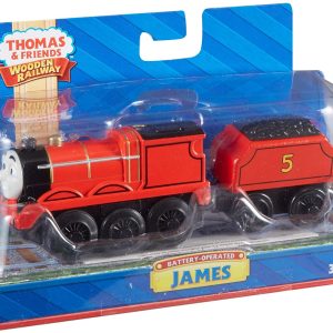 Trenino Thomas, Locomotiva James in legno funzionante a batteria di Fisher Price Y4111