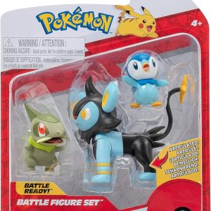 COLLEZIONE POKEMON Set di personaggi di battaglia, Axew, Luxio, Piplup, PK020300