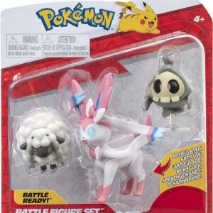 Pokemon, Personaggi 4 cm Wooloo, Sylveon 9 cm e Duskull 5 cm da Collezione, PK020200