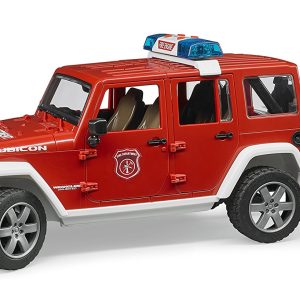 Jeep WRANGLER UNLIMITED Rubicon Pompieri con vigile del fuoco, luci e suoni  Bruder 02528
