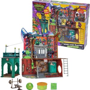 TEENAGE MUTANT NINJA - Playset Del Quartier Generale Delle Tartarughe Ninja ricco di accessori e dettagli, TU802000 Giochi Preziosi