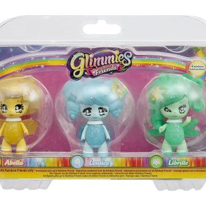 Giochi Preziosi - Glimmies Rainbow Friends Blister Triplo, Abella, Lentice e Librille