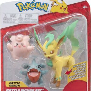 Pokemon, Personaggi 4 cm Clefairy, Leafeon 10 cm e Gible 5 cm da Collezione, PK020200