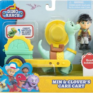Dino Ranch, Min & Clover, Veicolo con Dinosauro e Personaggio alto circa 7.5 cm, Giochi Preziosi NDNA03000