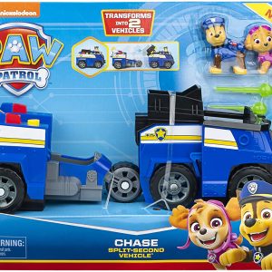 PAW Patrol Veicolo Split-Second 2 In 1, Auto della Polizia di Chase di Spin Master 6055931