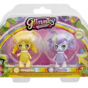 Giochi Preziosi - Glimmies Rainbow Friends Blister Doppio, Honeymia e Renelka