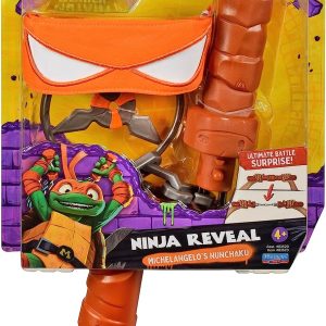 Ninja Reveal Roleplay, arma Nunchaku da combattimento di Michelangelo, Giochi Preziosi TU806000