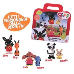 Bing Set 6 Personaggi in Scatola con Maniglia di Giochi Preziosi BNG07000