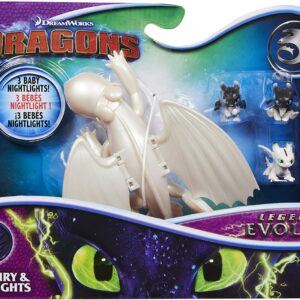 Dreamworks Dragons Trainers Legends Evolved Furia Chiara con 3 Baby Dragon