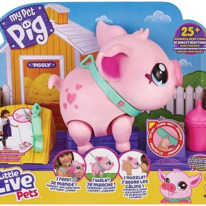 My Pet Pig - Little Live Pets, Piggly Il mio piccolo maialino, animale interattivo che cammina, balla, mangia, Giochi Preziosi LPW00000