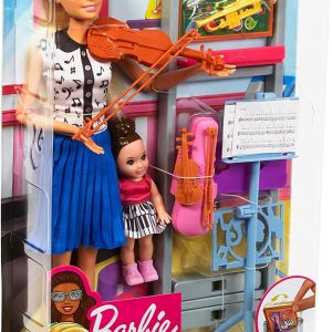 Barbie - Carriere Insegnante di Musica Playset, Lavagna, 4 Strumenti Musicali e Accessori, FXP18  Mattel