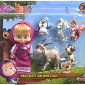 Bambola Masha personaggio cm.12 con 5 animaletti di Simba 109301060