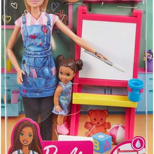 Barbie - Carriere Playset Insegnante di Pittura con Bambola e Accessori, Mattel GJM29 -DHB63