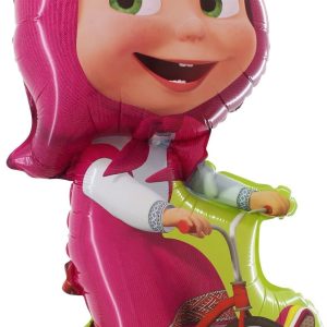 PALLONE SGONFIO - GONFIABILE DI MASHA E ORSO CON BICICLETTA NOVITA'- CM 90 CIRCA