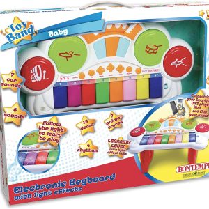 Bontempi- Tastiera Elettronica 8 Tasti, Colore Blanc/Rouge/Orange/Jaune, 13 1025