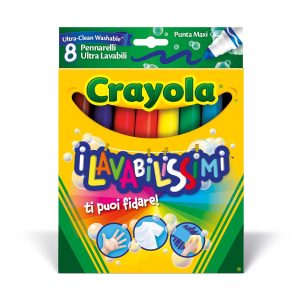 Crayola pennarelli 58-8328 - I Lavabilissimi 8 Pennarelli, Punta Maxi