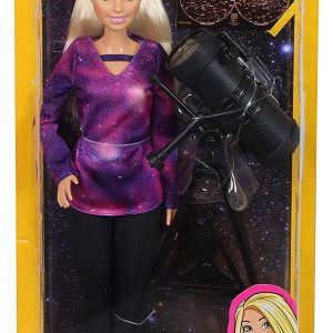 Barbie- Carriere Astrofisica Bambola con Telescopio e Accessori, Ispirata a National Geographic, Mattel GDM47
