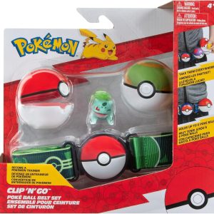 Pokémon Set Cintura – Figura da Battaglia Bulbasaur da 5,1 cm con Cintura Clip 'N' Go, PK170400