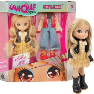Unique Eyes -Bambola articolata alta 25cm, con occhi che seguono il tuo sguardo,Amy Fashion Doll con extra outfit, Giochi Preziosi MYM01000