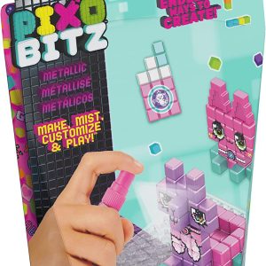 Pixobitz - Confezione di Ricarica con 164 bitz trasparenti idroadesivi, Decorazioni e accessori per creazioni in 3D, Spin Master 6066025