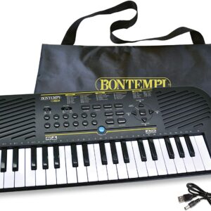 Bontempi- Tastiera 37 Tasti, Colore Nero, 15 3785 con sacca