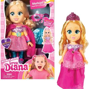 Love Diana - Bambola con Vestito Trasformabile da Principessa in Eroina, Giochi Preziosi LVE07000