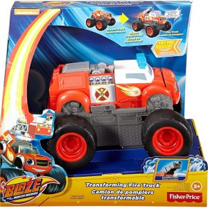 Blaze Camion dei Pompieri trasformabile luci e suoni, frasi in lingua spagnola, lingua italiana non garantita, Fisher-Price DRY94