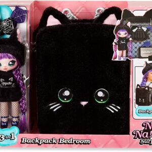 Na! Na! Na! Surprise 3-in-1 Zaino Camera da Letto Black Kitty con Bambola Tuesday Meow in Edizione Limitata