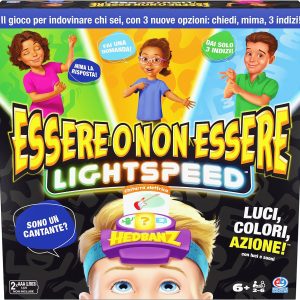 Editrice Giochi - Essere o Non Essere Lightspeed con luci e suoni, Hedbanz Light Speed Gioco da Tavolo, Spin Master 6068071